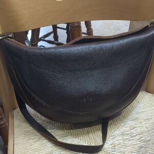 Portland Leather Goods Large Koala Sling in Coldbrew New with Merlot Penny Pouch